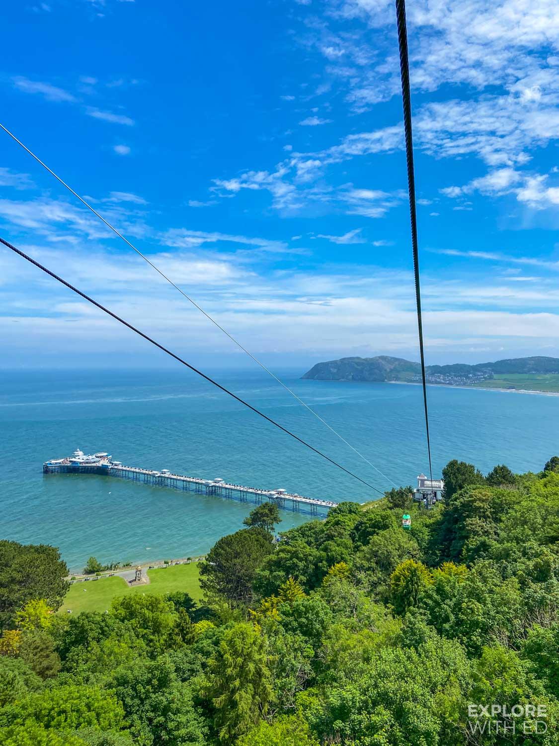 La jetée de Llandudno, vue du téléphérique
